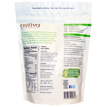 Nutiva, Organic Hemp Seed Raw Shelled, 12 oz (340 g)