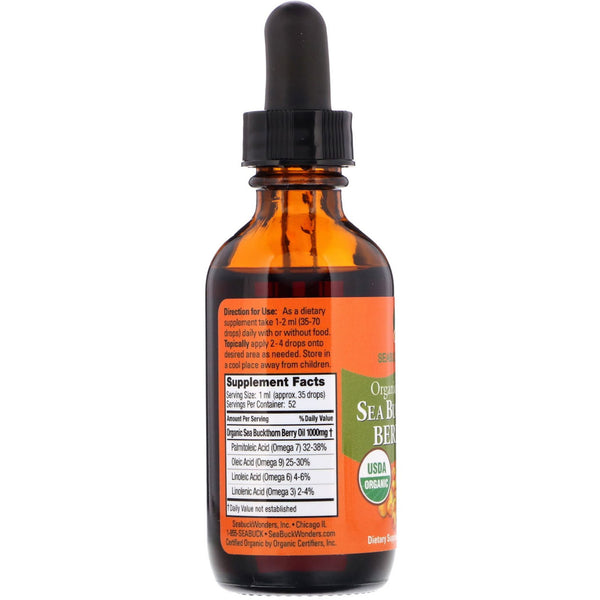 SeaBuckWonders, Organic Himalayan Sea Buckthorn Berry Oil, Intensive Cellular Care, 1.76 oz (52 ml) - The Supplement Shop