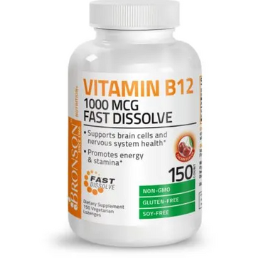 Bronson Vitamin B12 Fast Dissolve - 1,000 mcg - 150 Vegetarian Lozenges CLEARANCE