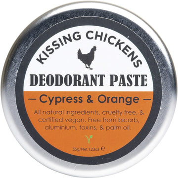 Kissing Chickens Natural Deodorant Paste Tin Cypress & Orange 35g