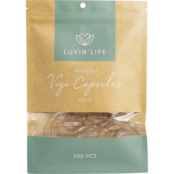 Luvin Life Vege Capsules Unfilled Size 0 100 Caps