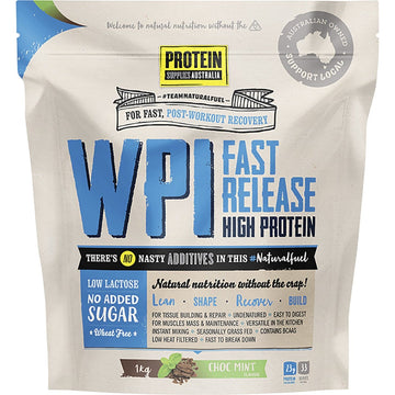 Protein Supplies Australia WPI Whey Protein Isolate Choc Mint 1kg