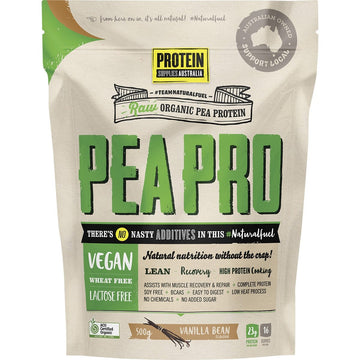 Protein Supplies Australia PeaPro Raw Pea Protein Vanilla Bean 500g