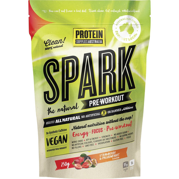 Protein Supplies Australia Spark Natural Pre-workout Strawberry Passionfruit 250g