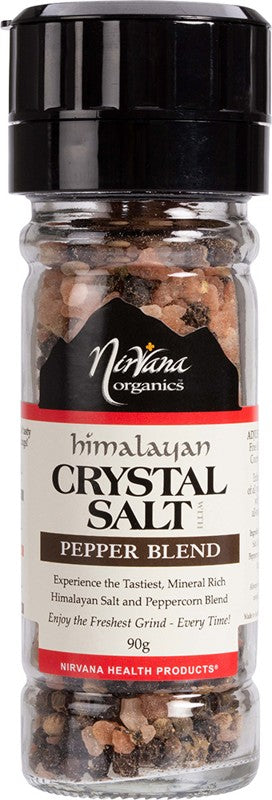 Nirvana Organics Himalayan Salt Pepper Glass Grinder 90g