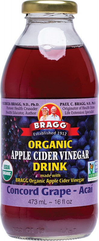 BRAGG Apple Cider Vinegar Drink  ACV With Grape & Acai 473ml