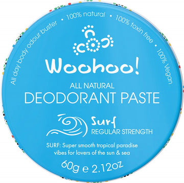 Woohoo Body Deodorant Paste Tin Surf Regular Strength 60g