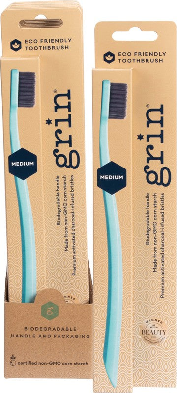 GRIN Biodegradable Toothbrush  Medium - Grin Mint 8