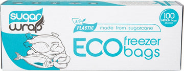 SugarWrap Eco Freezer Bags Made from Sugarcane Medium 100pk