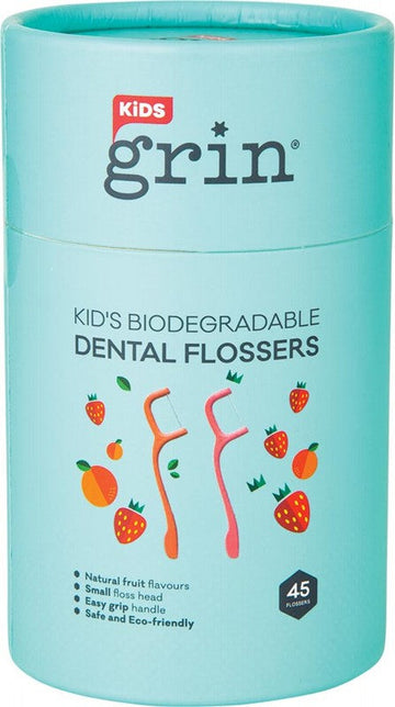 Grin Biodegradable Dental Flossers Kids 45pk