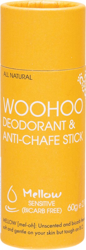 Woohoo Body Deodorant Stick Mellow Sensitive Bicarb Free 60g