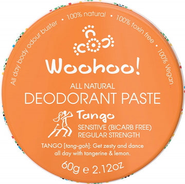 Woohoo Body Deodorant Paste Tin Tango Sensitive Bicarb Free 60g