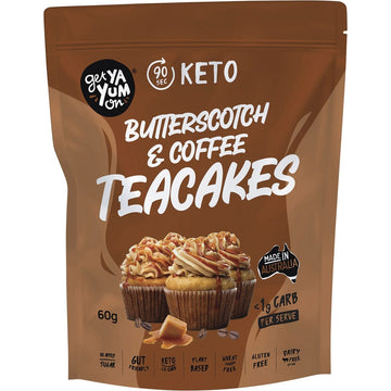 Get Ya Yum On Keto Teacake Butterscotch & Coffee 10x60g