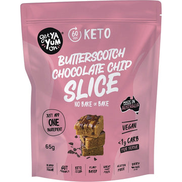 Get Ya Yum On Keto Slice Butterscotch Chocolate Chip 10x65g