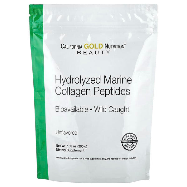 California Gold Nutrition, Hydrolyzed Marine Collagen Peptides, Unflavored,  7.05 oz (200 g)