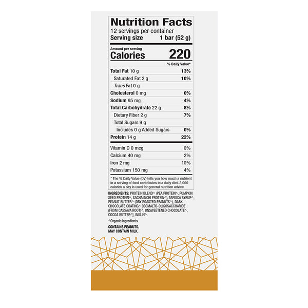 Dr. Mercola, Organic Pure Power Protein, Peanut Butter & Chocolate, 12 Bars, 1.83 oz (52 g) Each