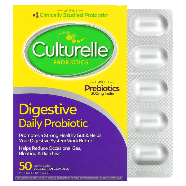 Culturelle, Probiotics, Digestive Daily Probiotic, 50 Once Daily Vegetarian Capsules