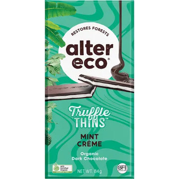 Alter Eco Chocolate Organic Salted Caramel Dark Truffle Thins 12x84g