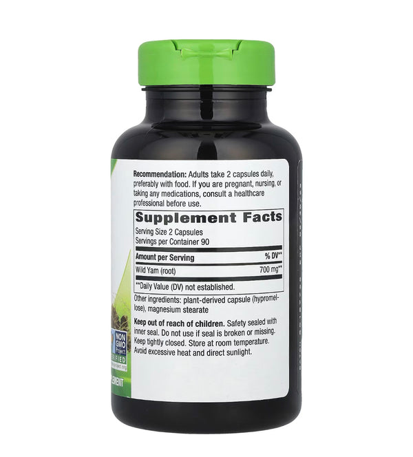 Nature's Way, Wild Yam Root, 180 Vegan Capsules (350 mg Per Capsule)