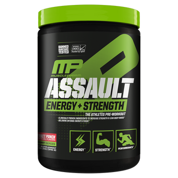 MusclePharm, Assault, Energy + Strength, Pre-Workout, Fruit Punch, 12.17 oz (345 g)