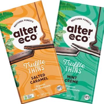 Alter Eco Chocolate Organic Salted Caramel Dark Truffle Thins 12x84g