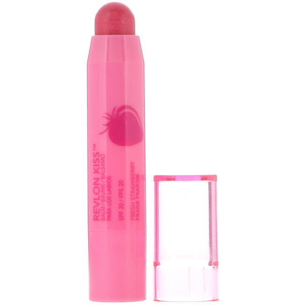 Revlon, Kiss Balm, 025 Fresh Strawberry, 0.09 oz (2.6 g) - The Supplement Shop