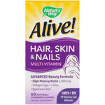 Nature's Way, Alive! Hair, Skin & Nails Multi-Vitamin, Strawberry Flavored, 60 Softgels - The Supplement Shop