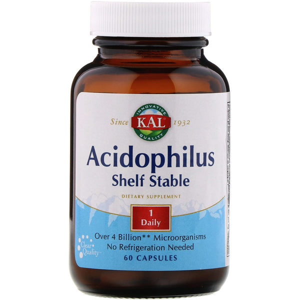 KAL, Acidophilus Shelf Stable, 60 Capsules - The Supplement Shop