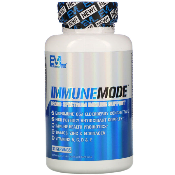 EVLution Nutrition, ImmuneMode, Broad Spectrum Immune Support, 30 Veggie Capsules - The Supplement Shop