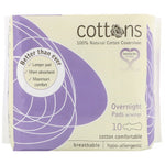 Cottons, 100% Natural Cotton Coversheet, Overnight Pads with Wings, Heavy, 10 Pads - The Supplement Shop