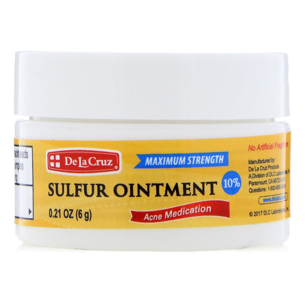 De La Cruz, Sulfur Ointment, Acne Medication, Maximum Strength, 0.21 oz (6 g) - The Supplement Shop