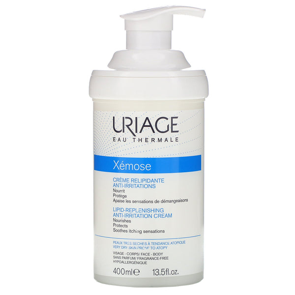 Uriage, Xemose, Lipid-Replenishing Anti-Irritation Cream, Fragrance-Free, 13.5 fl oz (400 ml) - The Supplement Shop