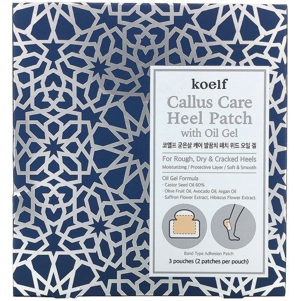 Koelf, Callus Care Heel Patch with Oil Gel, 3 Pouches - The Supplement Shop