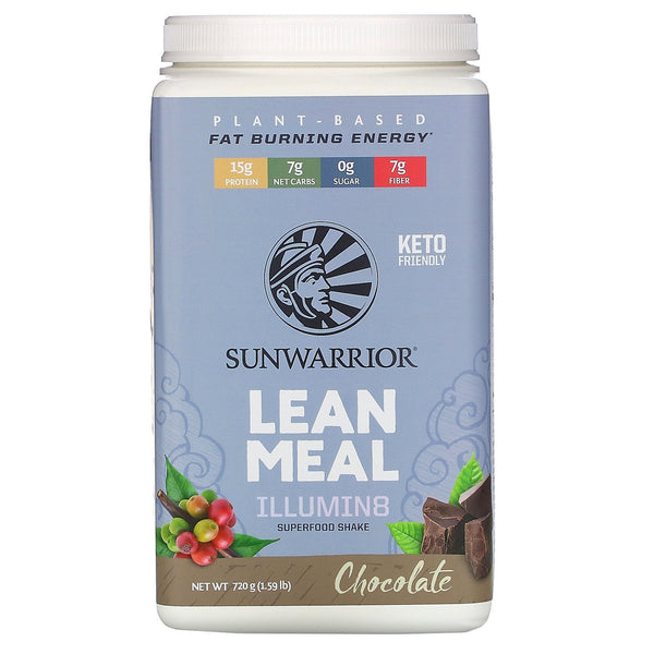 Sunwarrior, Illumin8 Lean Meal, Chocolate, 1.59 lb (720 g) - The Supplement Shop