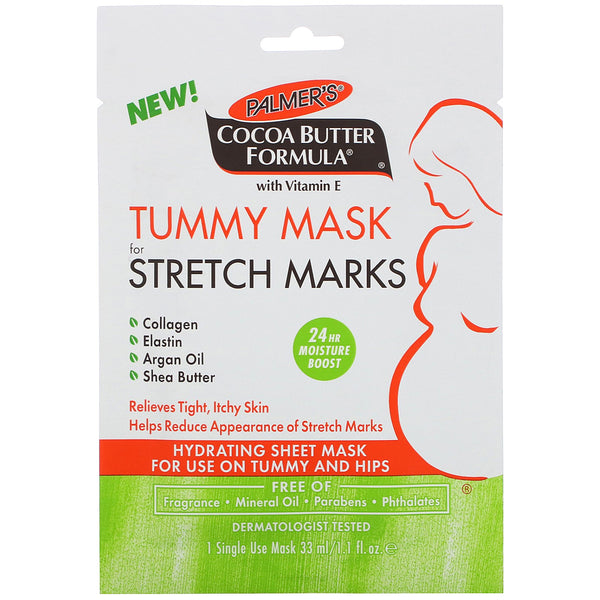 Palmer's, Cocoa Butter Formula, Tummy Mask for Stretch Marks, 1 Single Use Mask, 1.1 fl oz (33 ml) - The Supplement Shop