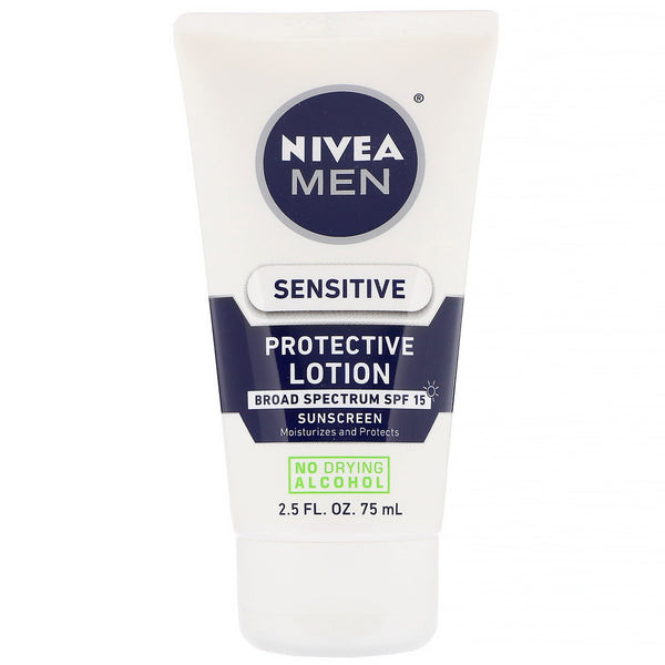 Nivea, Men, Sensitive Protective Lotion, SPF 15, 2.5 fl oz (75 ml) - The Supplement Shop