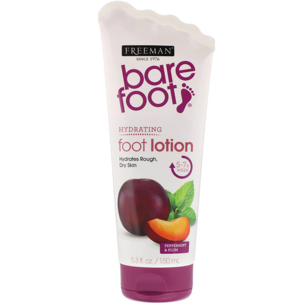 Freeman Beauty, Bare Foot, Hydrating, Foot Lotion, Peppermint & Plum, 5.3 fl oz (150 ml) - The Supplement Shop