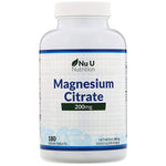 Nu U Nutrition, Magnesium Citrate, 200 mg, 180 Vegan Tablets - The Supplement Shop