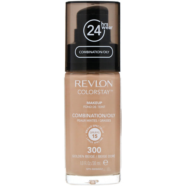 Revlon, Colorstay, Makeup, Combination/Oily, 300 Golden Beige, 1 fl oz (30 ml) - The Supplement Shop