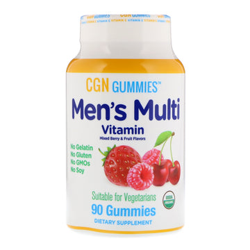 California Gold Nutrition, Men’s Multi Vitamin Gummies, No Gelatin, No Gluten, Organic Mixed Berry and Fruit Flavor, 90 Gummies