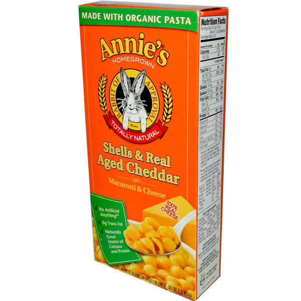 Annie's Homegrown, Macaroni & Cheese, Shells & Real Aged Cheddar, 6 oz (170 g) - The Supplement Shop