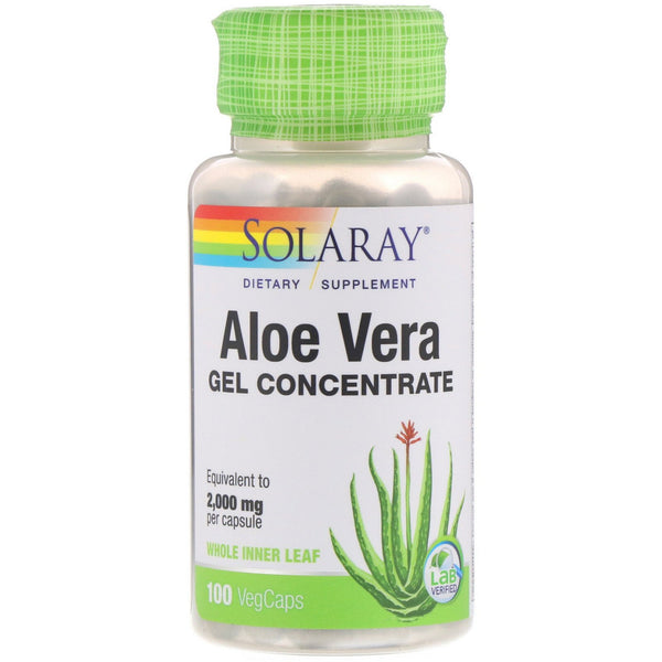 Solaray, Aloe Vera Gel Concentrate, 100 VegCaps - The Supplement Shop
