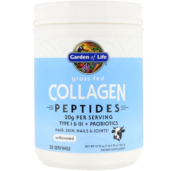 Garden of Life, Grass Fed Collagen Peptides, Unflavored, 19.75 oz (560 g) - The Supplement Shop