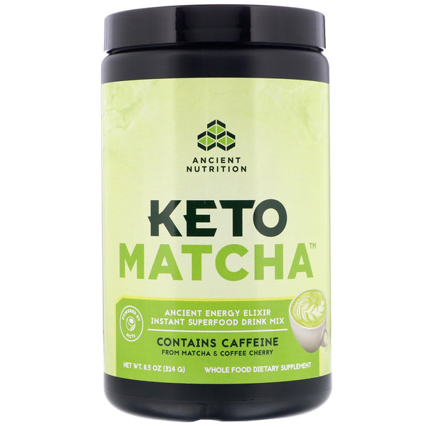 Dr. Axe / Ancient Nutrition, Keto Matcha, Ancient Energy Elixir, 8.5 oz (214 g) - The Supplement Shop