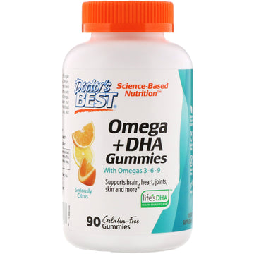 Doctor's Best, Omega+ DHA, Seriously Citrus, 90 Gummies