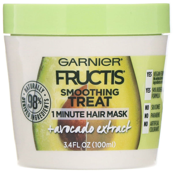 Garnier, Fructis, Smoothing Treat, 1 Minute Hair Mask + Avocado Extract, 3.4 fl oz (100 ml) - The Supplement Shop