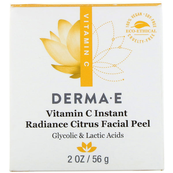Derma E, Vitamin C Instant Radiance Citrus Facial Peel, 2 oz (56 g) - The Supplement Shop