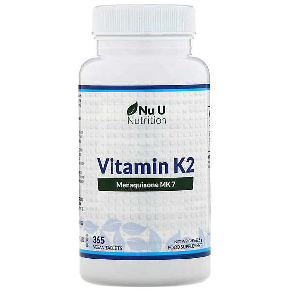 Nu U Nutrition, Vitamin K2, 365 Vegan Tablets - The Supplement Shop
