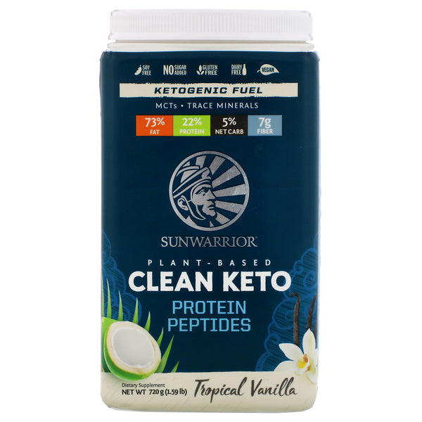 Sunwarrior, Plant-Based Clean Keto, Tropical Vanilla, 1.59 lb (720 g) - The Supplement Shop
