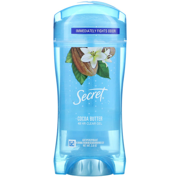 Secret, 48 Hour Clear Gel Deodorant, Cocoa Butter, 2.6 oz - The Supplement Shop